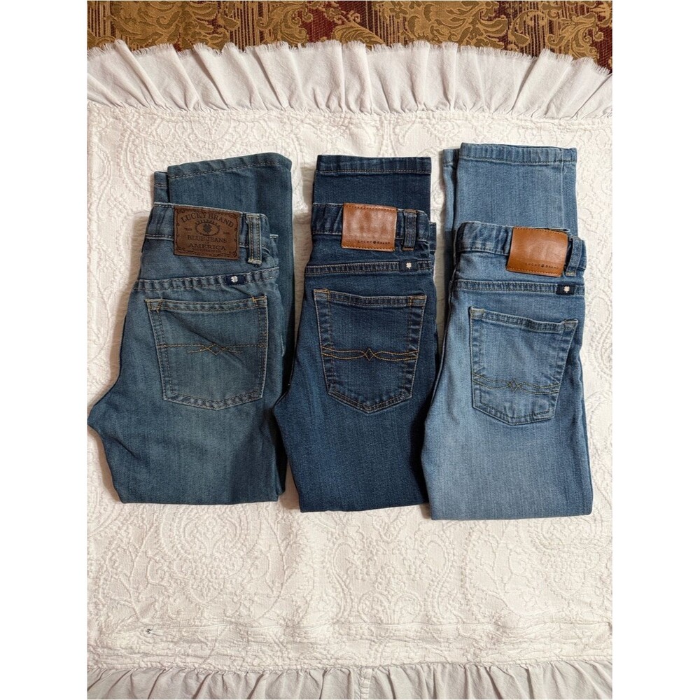 BUNDLE! 3 pairs of Lucky Brand Jeans Size 7 Girls - Dark, Medium & Light Blue